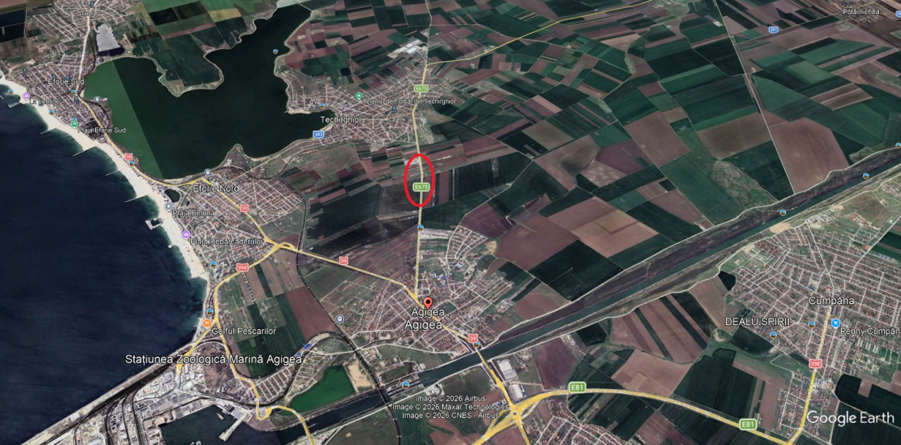 Teren de vanzare in Agigea la DN 38